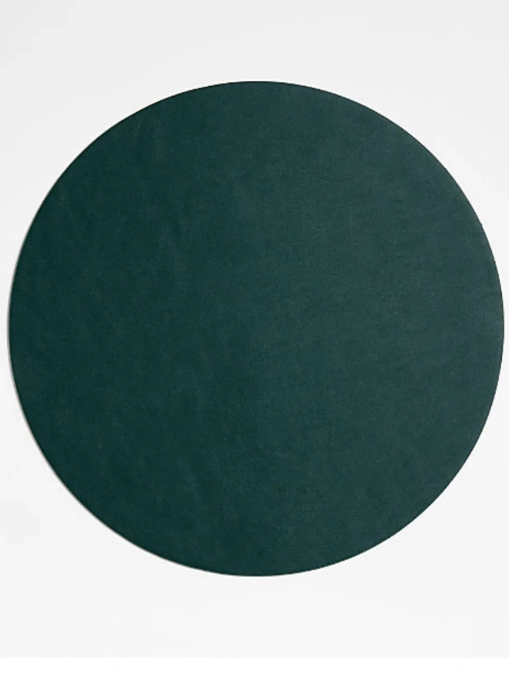 New! Crate&Barrel Round Green Faux Leather Placemat